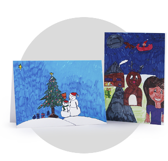 High quality cards, gift labels, calendars & mugs printed & sent to schools